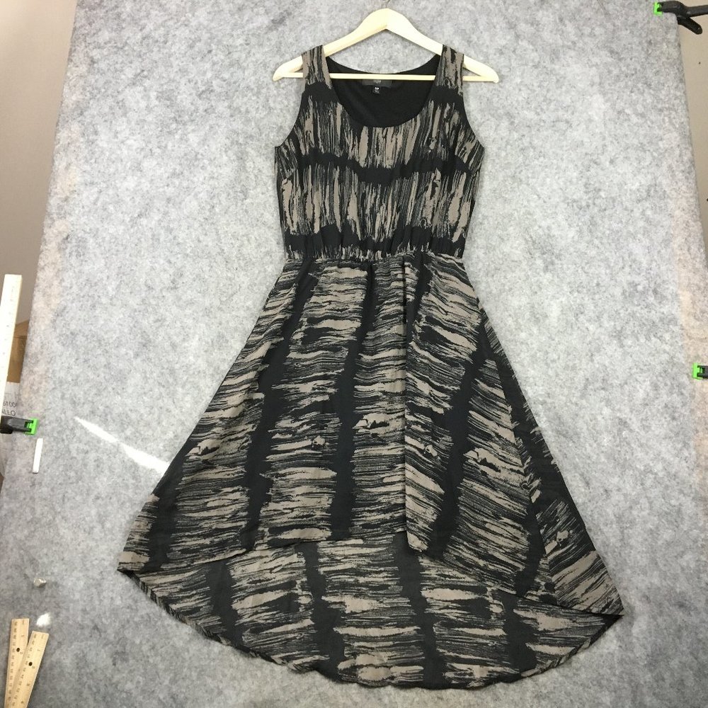 Mossimo Dress S High Low Sleeveless Fit Flare A Line Round Neck Printed Casual